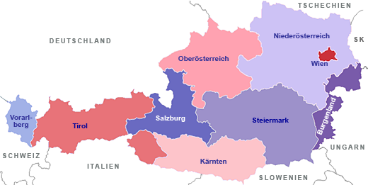 österreich Nachbarländer Karte | creactie